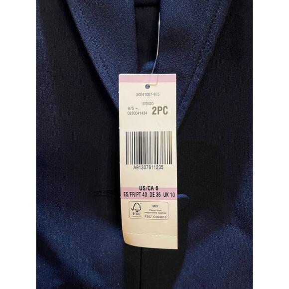 NWT Le Suit Women's Crepe One-Button Pantsuit Size 6 - Picture 5 of 6